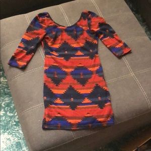 Open-back tribal bodycon dress